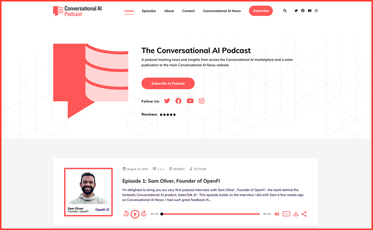 The Conversational AI Podcast is up and available