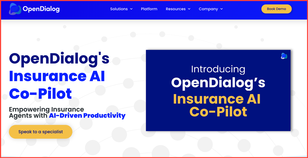 OpenDialog AI launches Insurance AI Co-Pilot