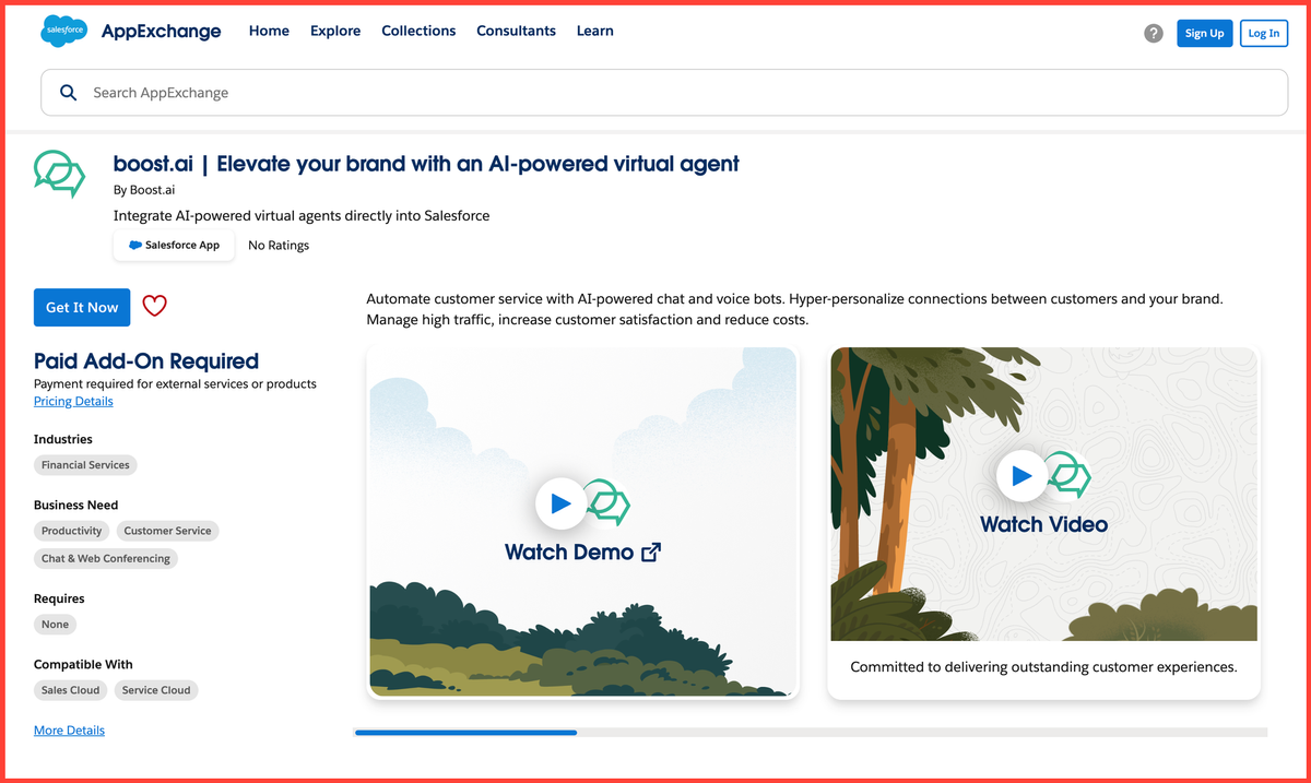 boost.ai AI Virtual Agents now available on Salesforce's AppExchange