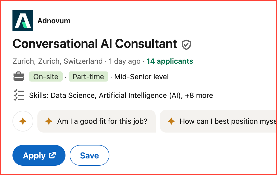 Adnovum is hiring a Conversational AI Consultant