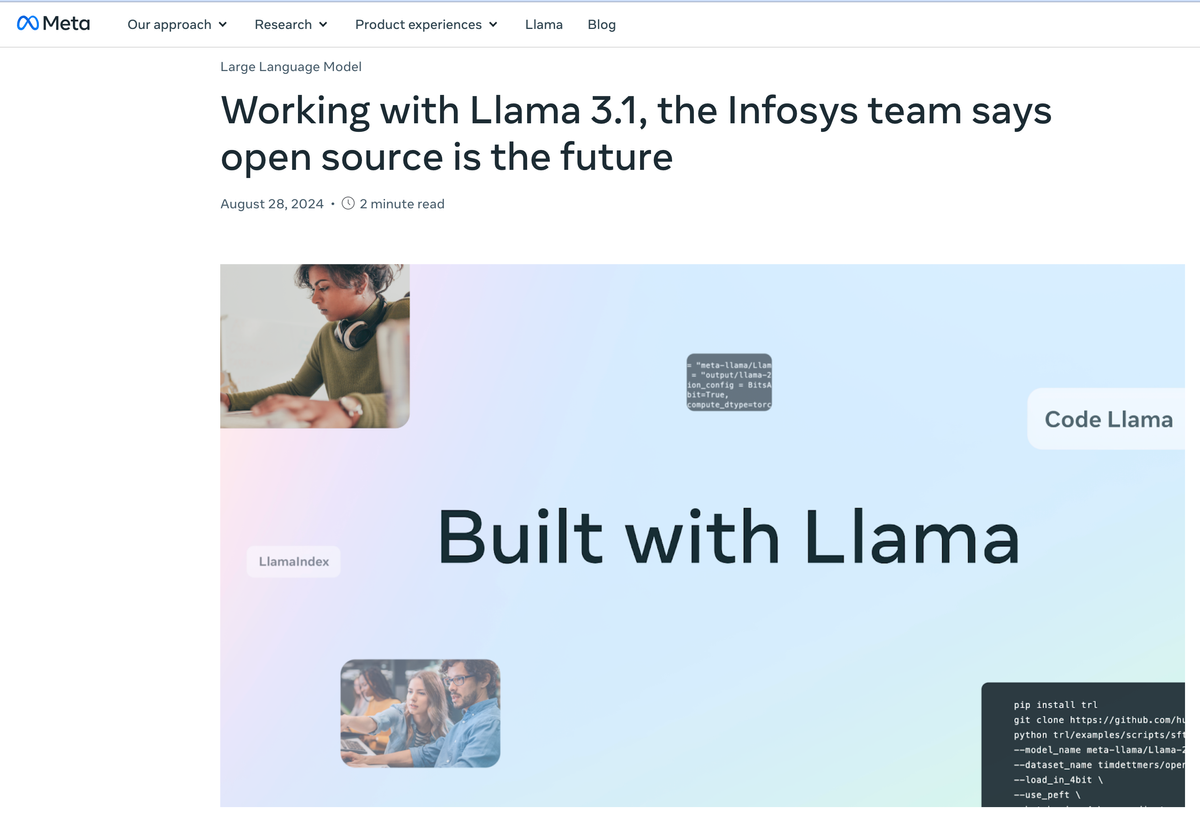 Infosys uses Meta's Llama to build in-house Conversational AI legal assistant