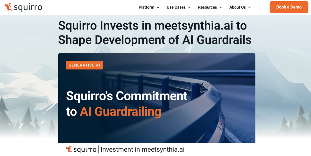 Squirro invests in meetsynthia.ai to bolster AI guardrails