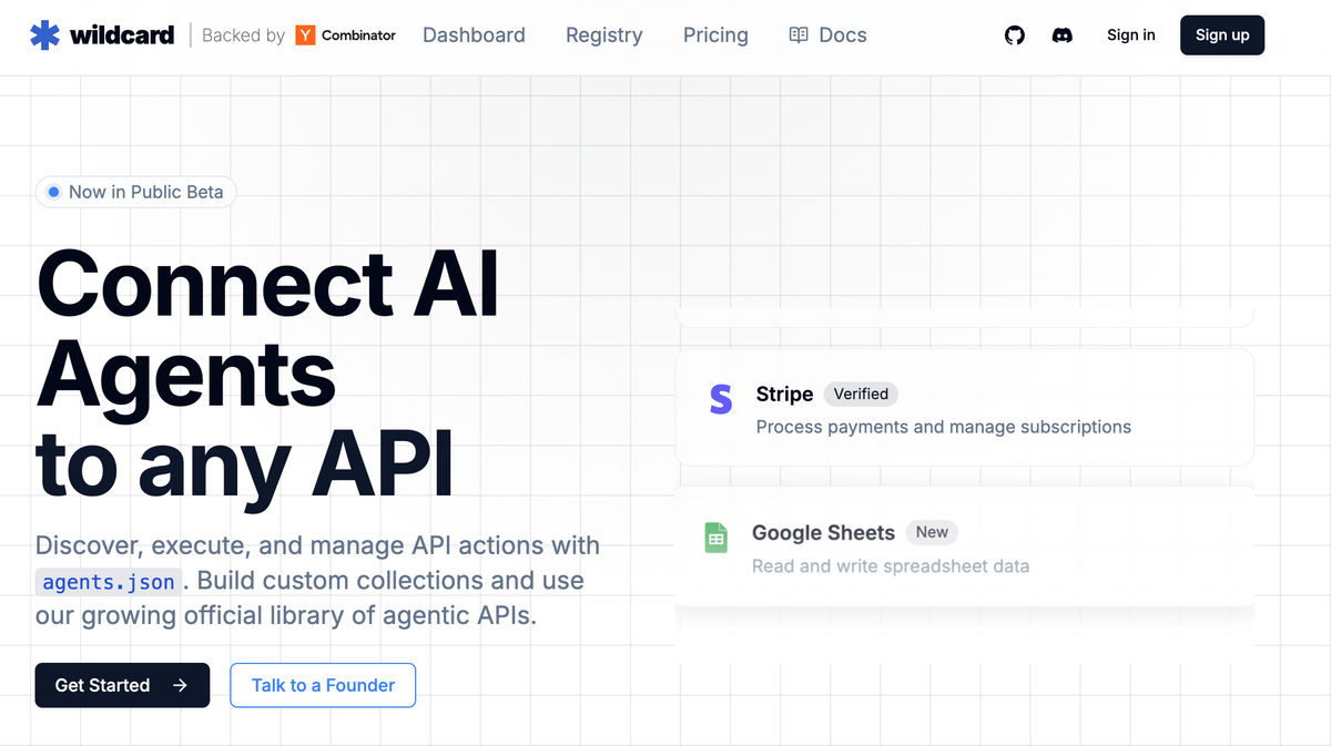 Wildcard is the API repository for your AI Agent