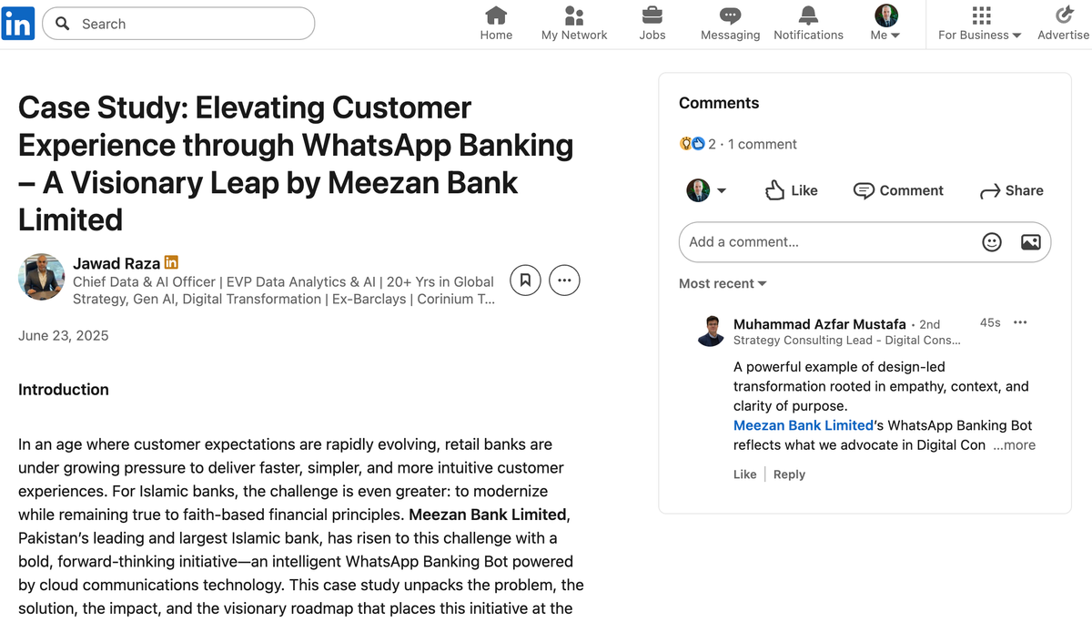 How Meezan Bank launched WhatsApp banking to 700,000 customers