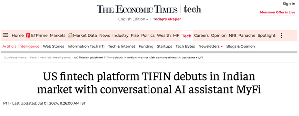Tifin launches MyFi, a conversational AI for investment guidance