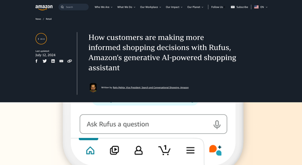 Amazon's Rufus: Their Conversational AI for shopping