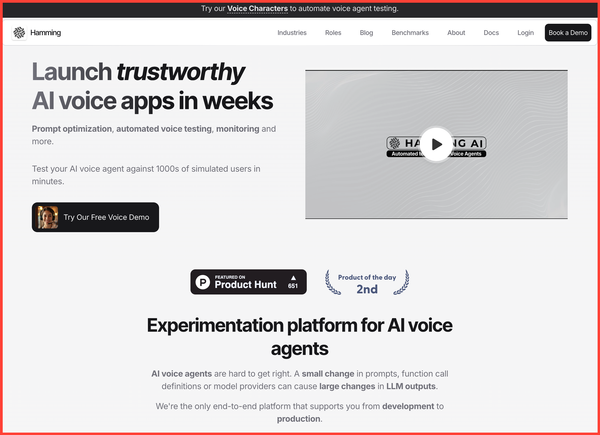 Hamming AI offers automated testing for voice agents