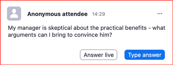 Help: "My manager is skeptical about the practical benefits of Conversational AI"