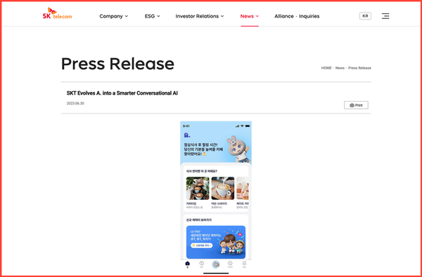 SK Telecom evolves it's 'A.' app to prioritise Conversational AI