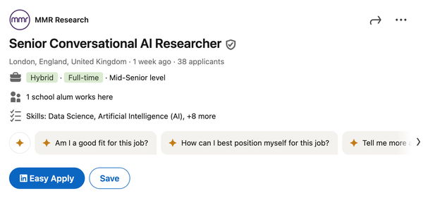 Interesting job alert: Senior Conversational AI Researcher