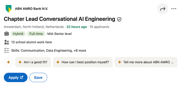 ABN AMRO is hiring a Chapter Lead for Conversational AI Engineering