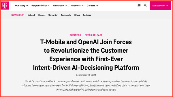 T-Mobile's $100M IntentCX Conversational AI investment with OpenAI