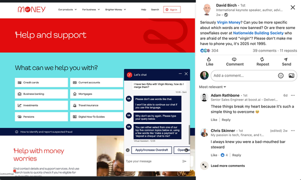 The Virgin Money chatbot: Quite Unfortunate