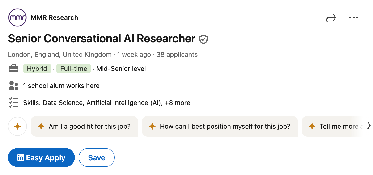 Interesting job alert: Senior Conversational AI Researcher