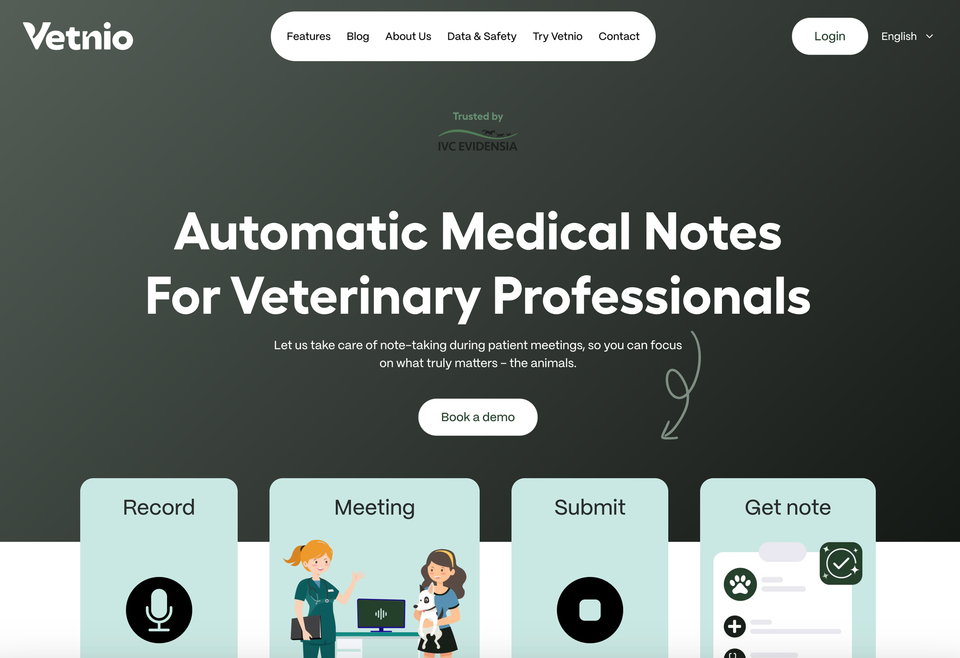 Vetnio takes notes for vets